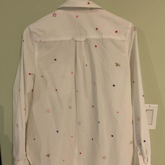 Joules Tailored Shirt with Embroidered Stars Bees, and Polka Dots. - Picture 3 of 5